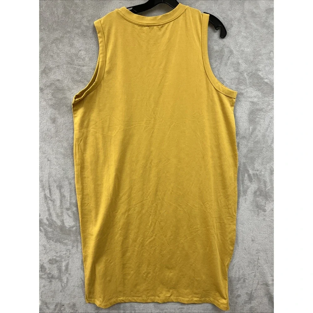 Calvin Klein Dress Women's 1X Midi Tank Sleeveless Beachy Mustard Yellow Coastal - Picture 3 of 6